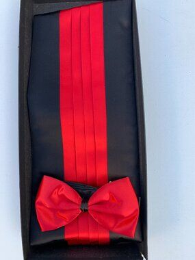 South Korai 100% Silk Cummerbund and Bow Tie Set